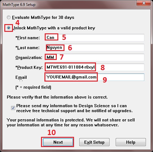Mathtype 6.9 license key